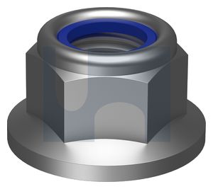 M6 FLANGED NYLON INSERT LOCK NUTS ZINC