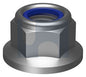 M6 FLANGED NYLON INSERT LOCK NUTS ZINC