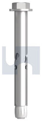 16mm X 75mm FLUSH HEAD SLEEVE ANCHORS ZINC
