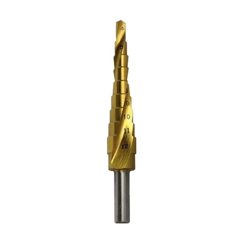 4mm - 12mm SPIRAL FLUTE STEP DRILL
